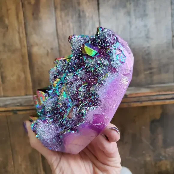 3lbs+ Pineapple Quartz Heart Aura Rainbow Angel Crystal XL Carving1450 Grams
